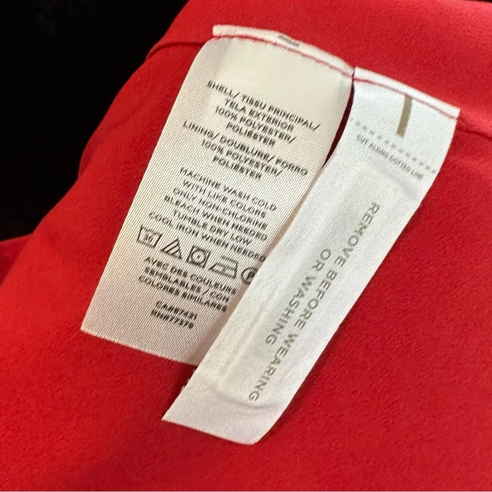 NWT ANN TAYLOR Keyhole Tie Front Flare Dress | Zesty Red - Picture 8 of 9